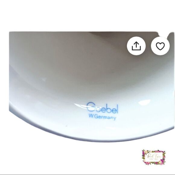 Goebel Wedding Bell West Germany Heart Shaped Handle Ceramic Bell - Picture 4 of 7